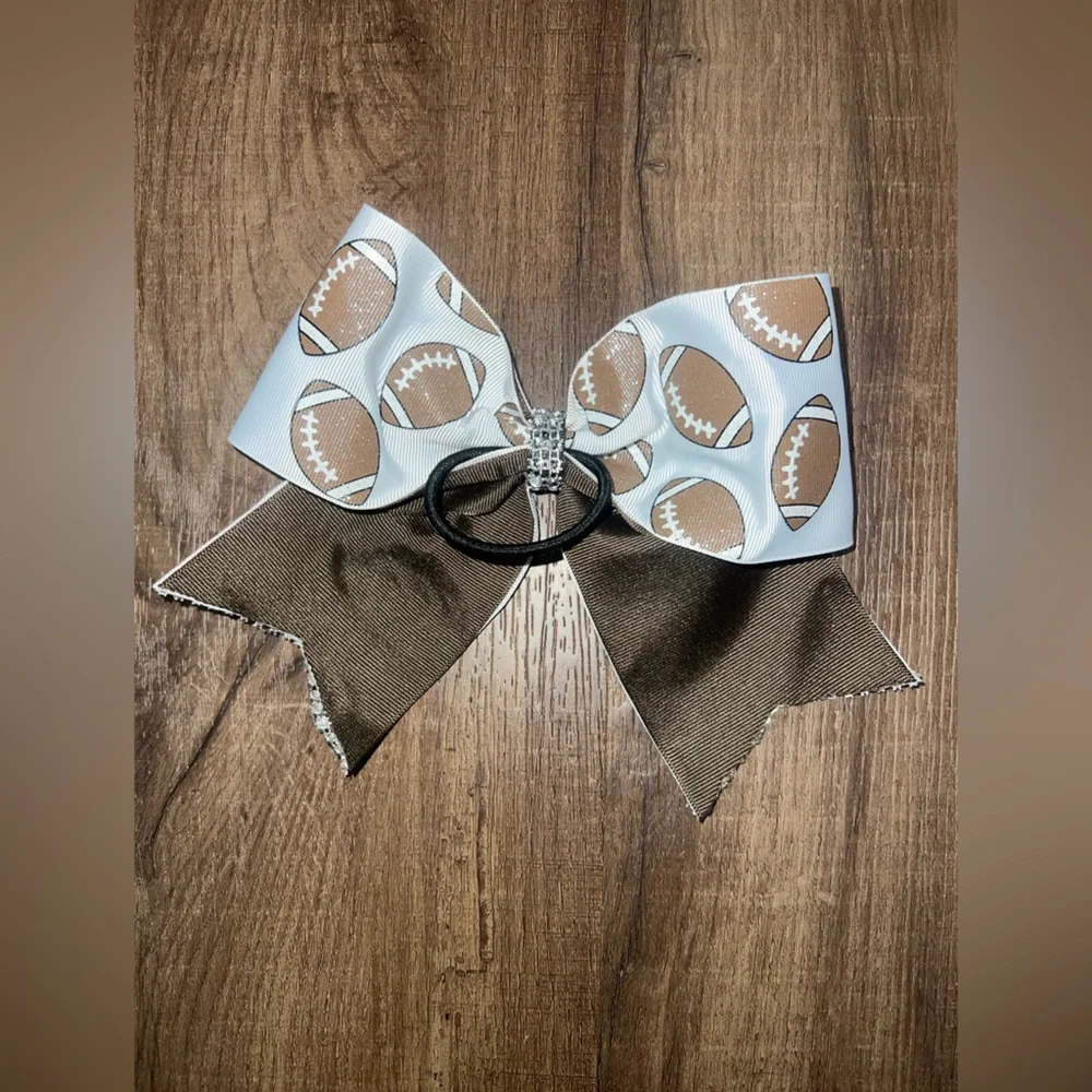 New! Handmade Football Theme Large Cheerleading Bow